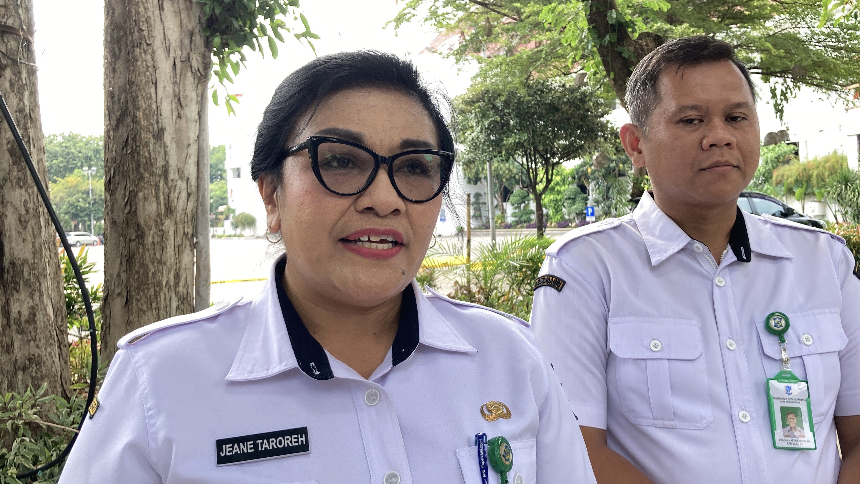 Kepala UPTD Parkir Tepi Jalan Umum (TJU) Dishub Surabaya Jeane Mariane Taroreh.