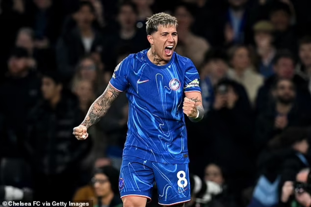 Sundulan Enzo Fernandez pada menit ke-50 adalah gol kelimanya di Liga Premier musim ini.