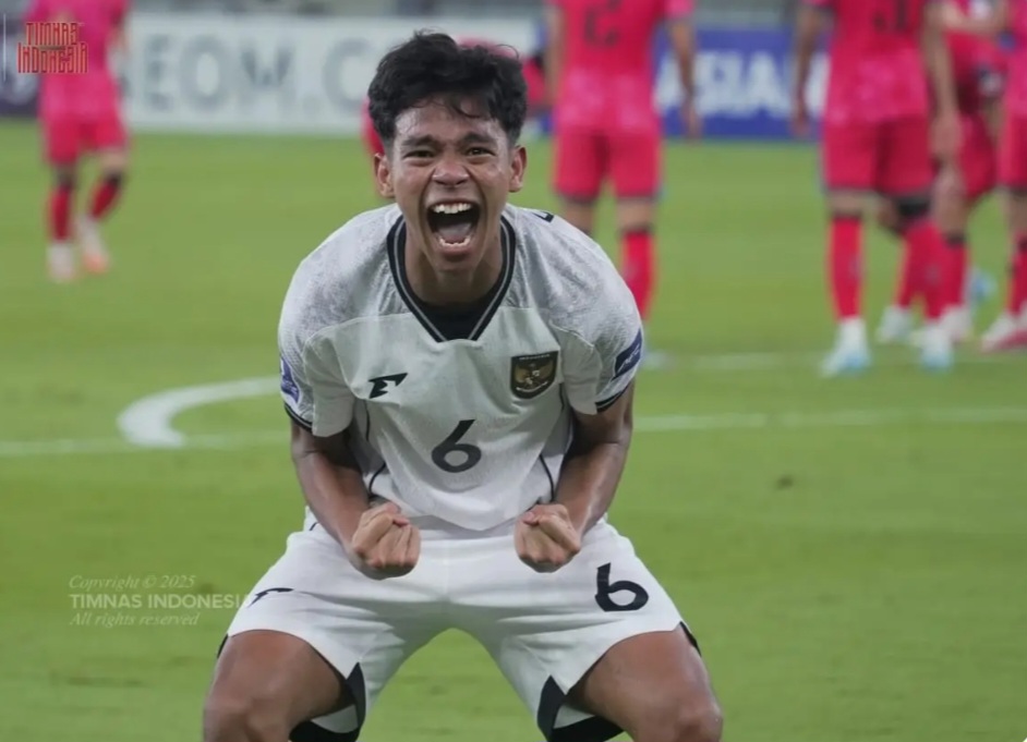 Evandra Florasta bawa Garuda Muda raih kemenangan pertama.