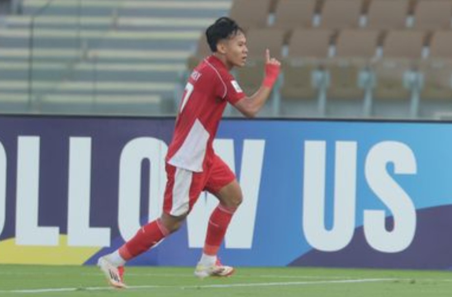 Zahaby Gholy cetak gol indah ke gawang Yaman.
