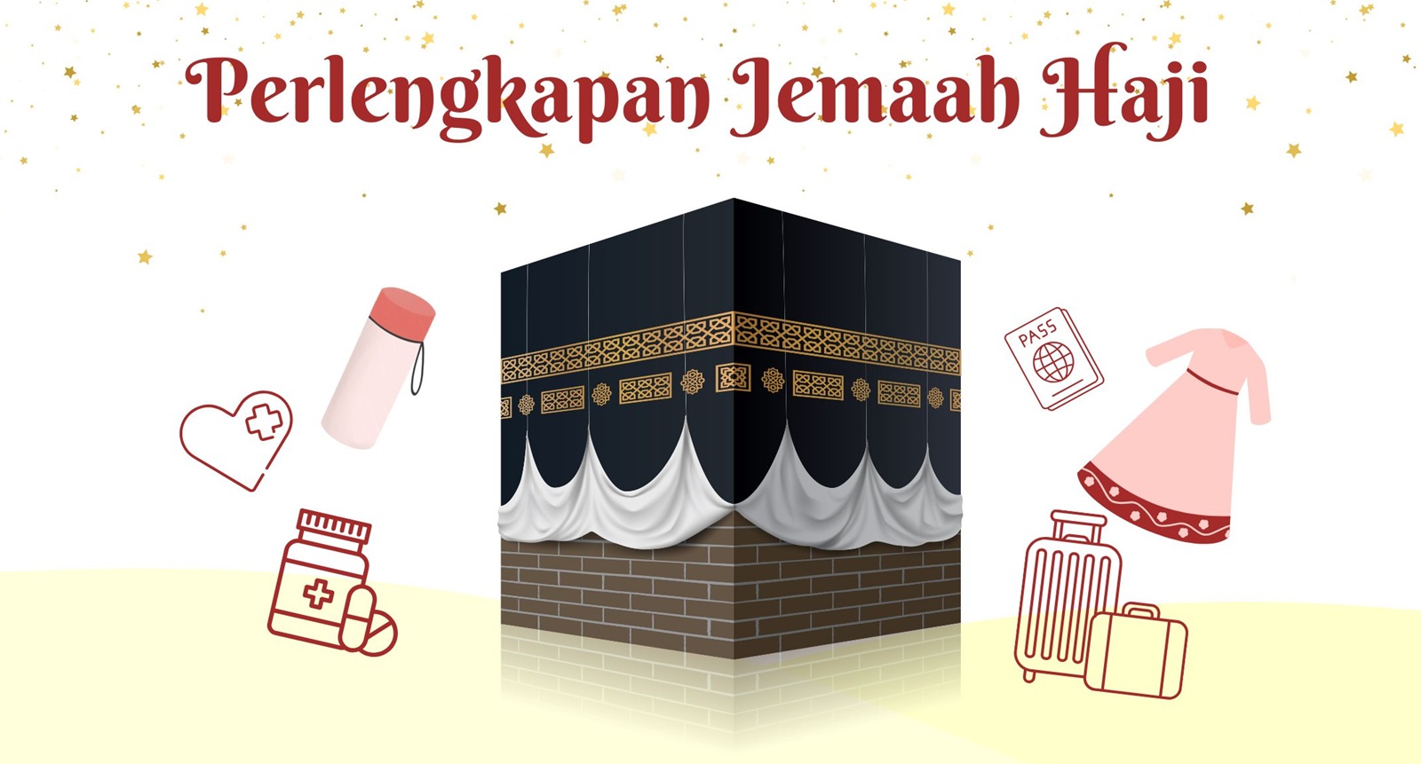 Ilustrasi perlengkapan jemaah haji.