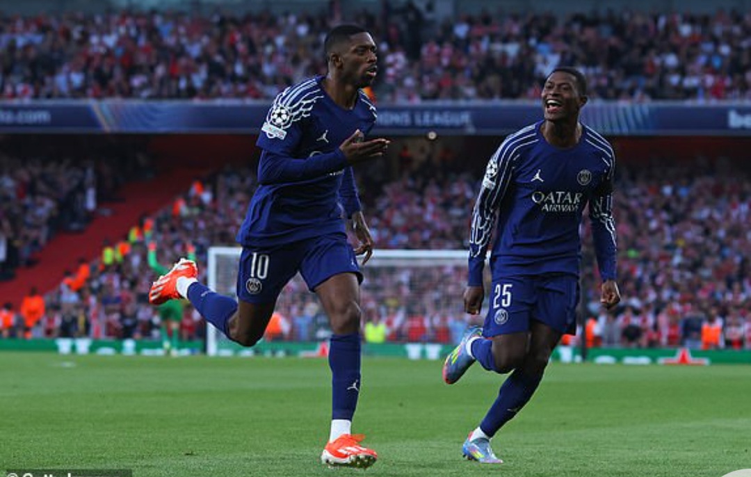 Ousmane Dembele jadi pembeda pada laga Arsenal vs Paris Saint Germain.
