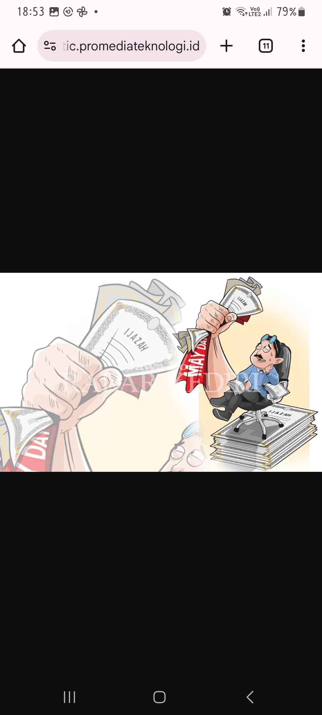 Ilustrasi penahanan ijazah.
