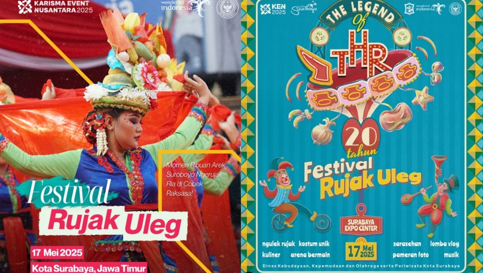 Festival Rujak Uleg menjadi salah satu agenda Kharisma Event Nusantara yang digelar di lokasi bersejarah, gedung bekas Taman Hiburan Rakyat (THR) dan Taman Remaja Surabaya (TRS).