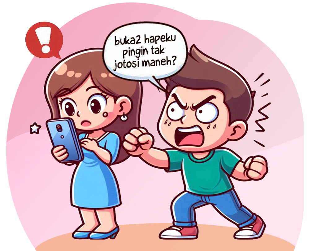 Ilustrasi kisah rumah tangga Donwori dengan Karin. (AI/ABDUL ROZAK/RADAR SURABAYA)
