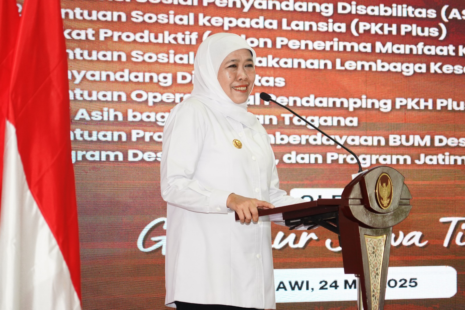 INOVATIF: Gubernur Jawa Timur (Jatim) Khofifah Indar Parawansa berkomitmen mendorong pemerataan ekonomi kerakyatan di Jatim.