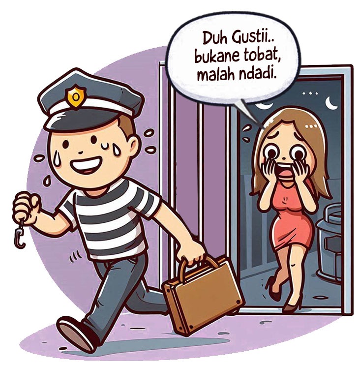 Ilustrasi pernikahan Donwori dan Karin. (AI/ABDUL ROZAK/RADAR SURABAYA)