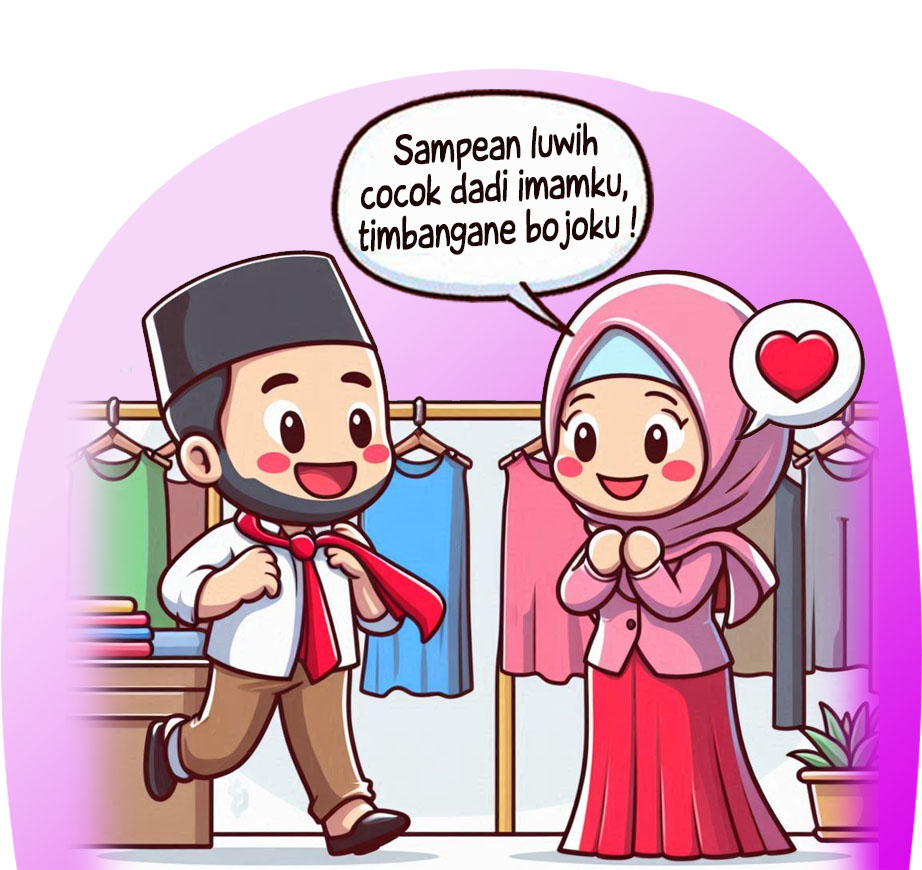 Ilustrasi rumah tangga Donwori dan Karin. (AI/ABDUL ROZAK/RADAR SURABAYA)