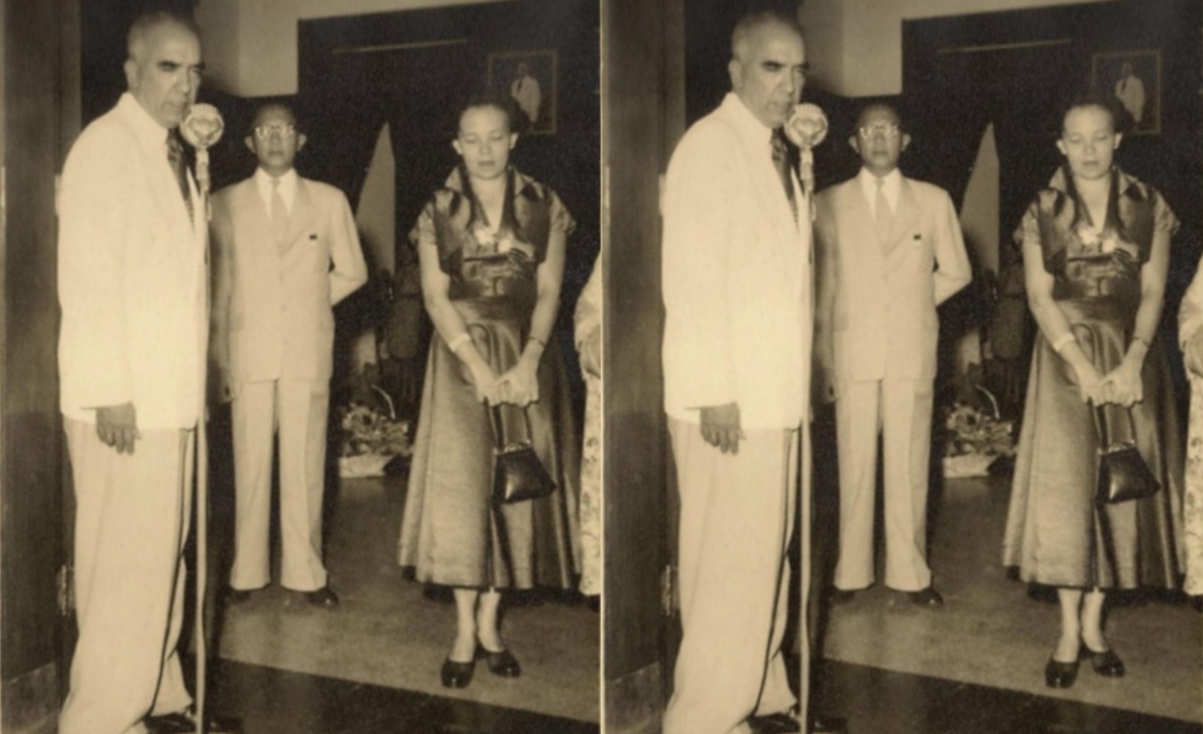 Johannes Jacobus (JJ) Van der Linden saat pidato perpisahan di samping Wali Kota Mustajab.