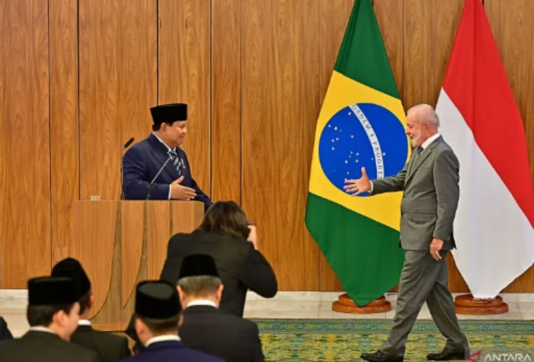 Presiden Brazil Luiz In&aacute;cio Lula da Silva bersama Presiden Indonesia Prabowo Subianto. (IST)
