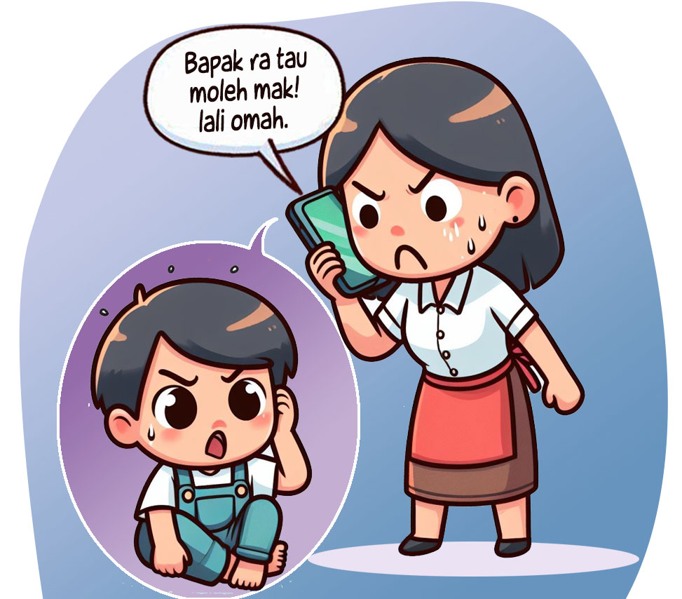 Ilustrasi rumah tangga Donwori dan Karin. (AI/ABDUL ROZAK/RADAR SURABAYA)