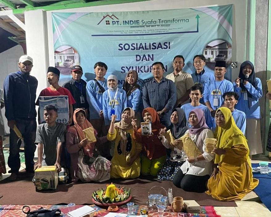 FOTO BARENG: Acara sosialisasi dan syukuran proyek perumahan BSU, di Kademangan, Probolinggo.