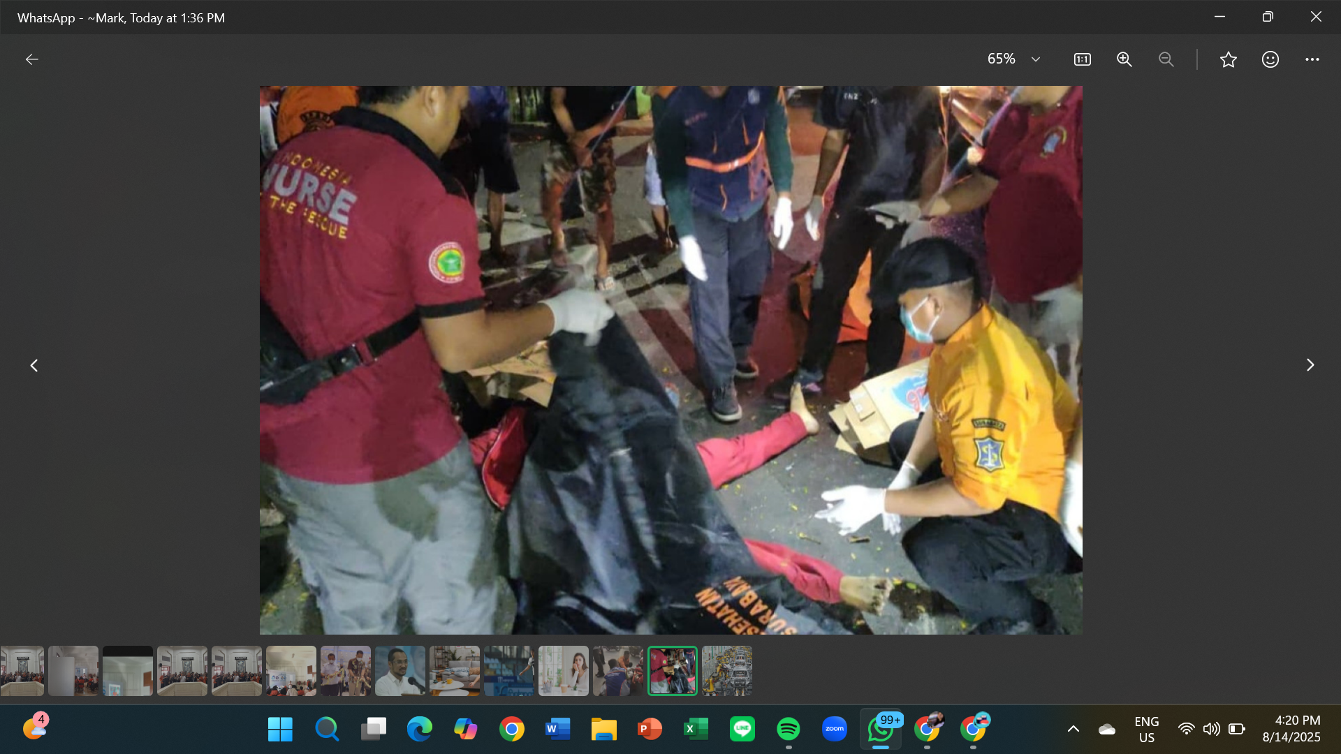 Pemuda SBP, 21, warga Bendul Merisi, tewas kecelakaan tunggal di Jalan Gunungsari, Surabaya, Kamis (14/8) dini hari.