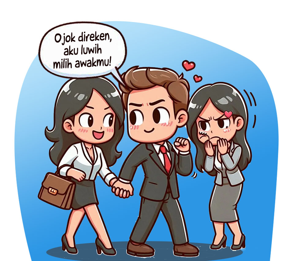 Ilustrasi rumah tangga Donwori dan Karin. (AI/ABDUL ROZAK/RADAR SURABAYA)