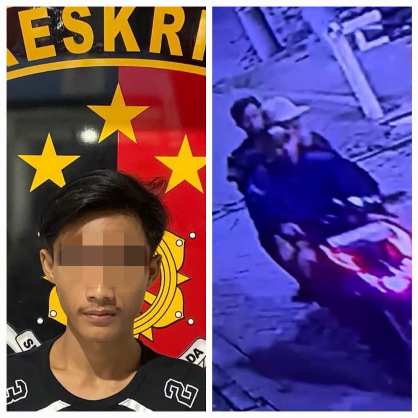 DIRINGKUS: Tersangka MRJ sebagai eksekutor curanmor ditangkap Satreskrim Polres Pelabuhan Tanjung Perak. Aksinya di Rusunawa Randu, Surabaya, terekam CCTV.(IST/RADAR SURABAYA)