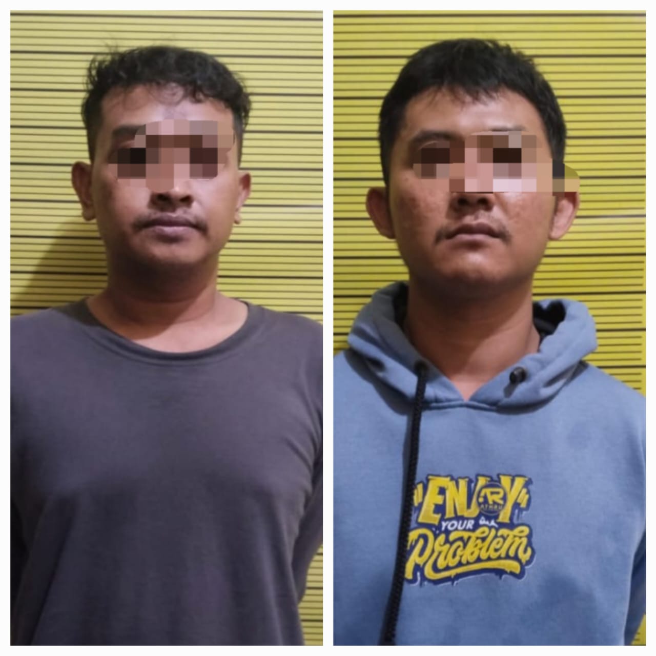 DIAMANKAN: Dua tersangka komplotan curanmor yang berhasil diamankan Polsek Sukomanunggal. Mereka beraksi di sembilan lokasi di Surabaya.(IST/RADAR SURABAYA)
