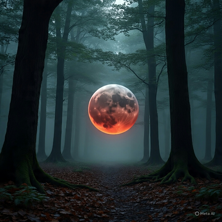 Ilustrasi gerhana bulan. (AI)