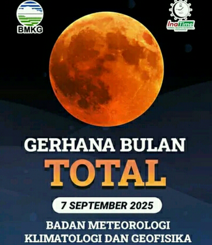 Ilustrasi gerhana bulan total. (BMKG)