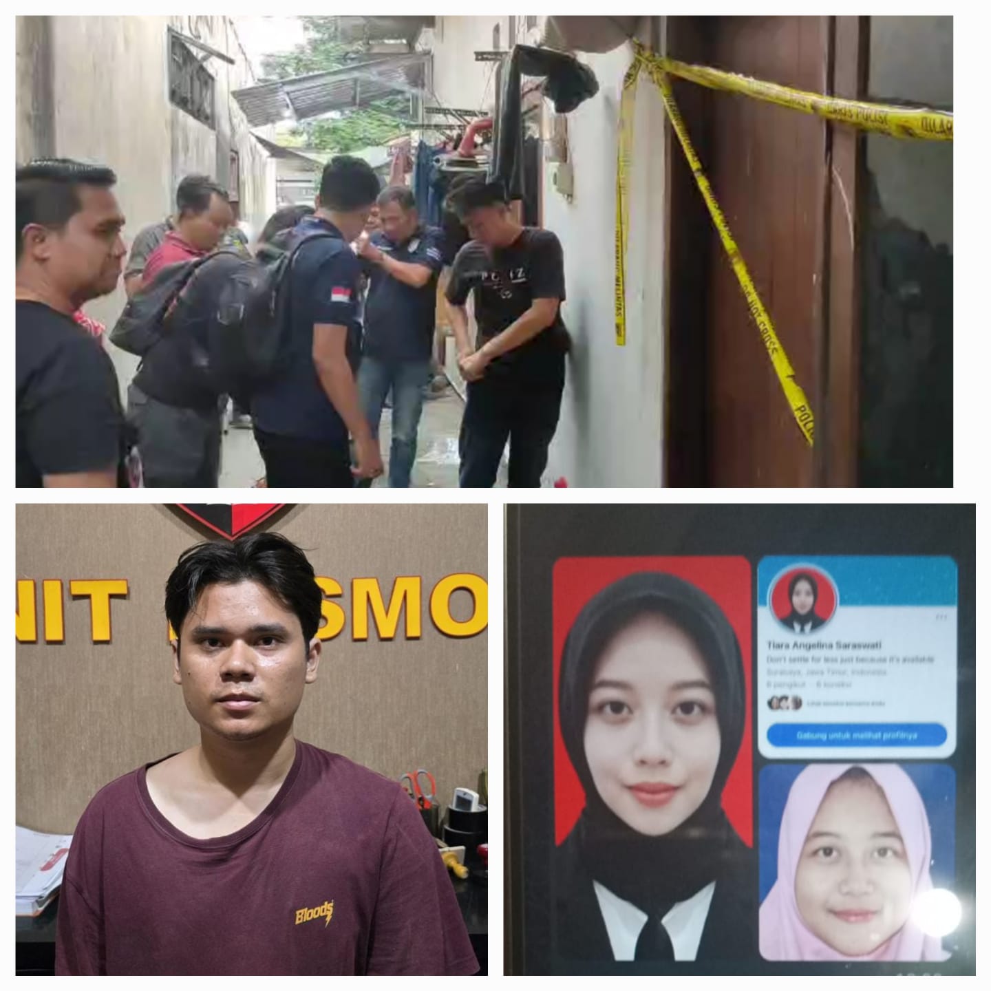 PEMBUNUHAN: Pelaku mutilasi di Pacet, Mojokerto, diamankan polisi di kosnya Jalan Lidah Wetan, Surabaya. Korban merupakan warga Lamongan.(IST/RADAR SURABAYA)