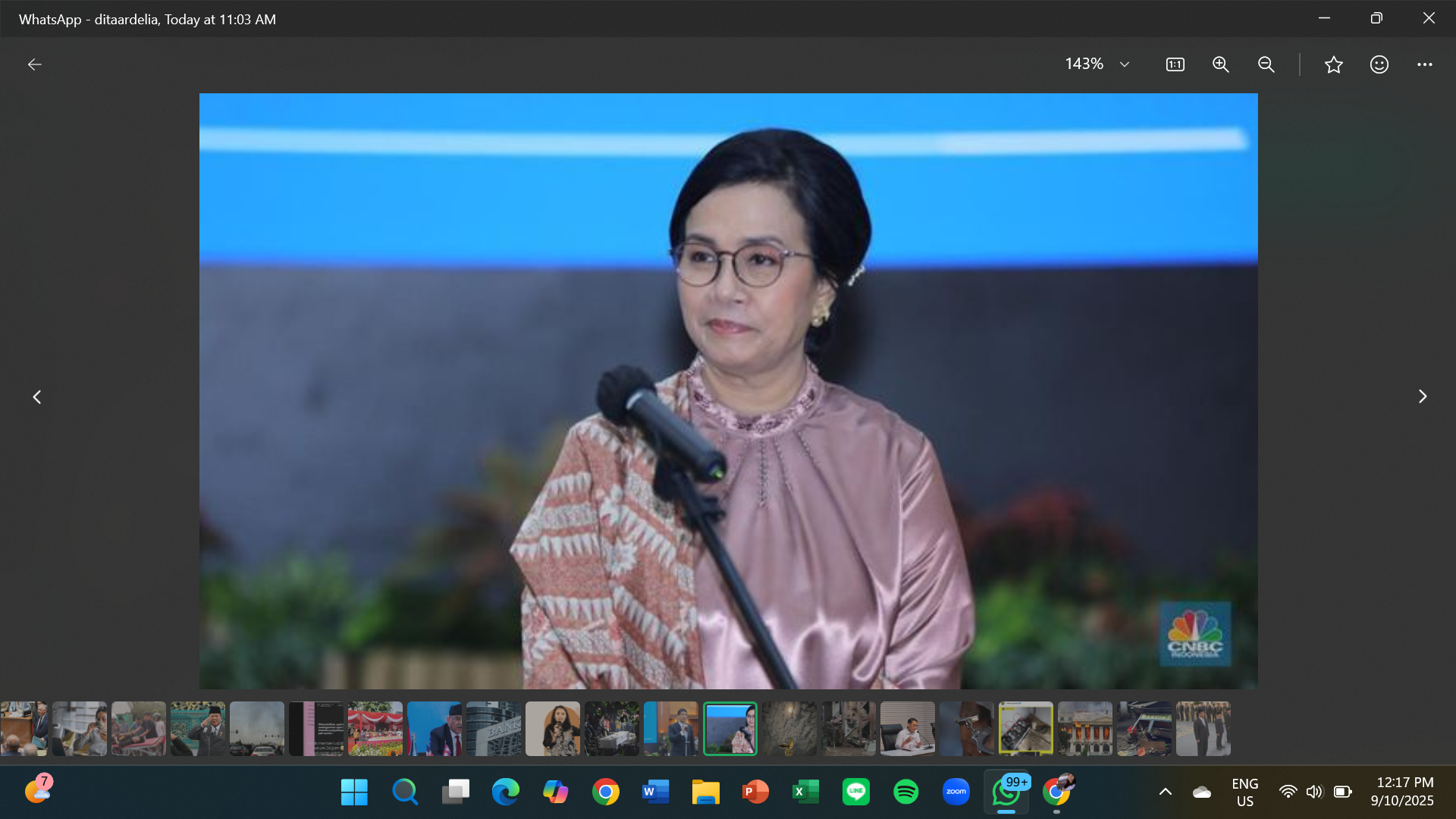 Sri Mulyani dalam acara sertijab Menkeu di Gedung Juanda I, Jakarta, selasa (9/9).