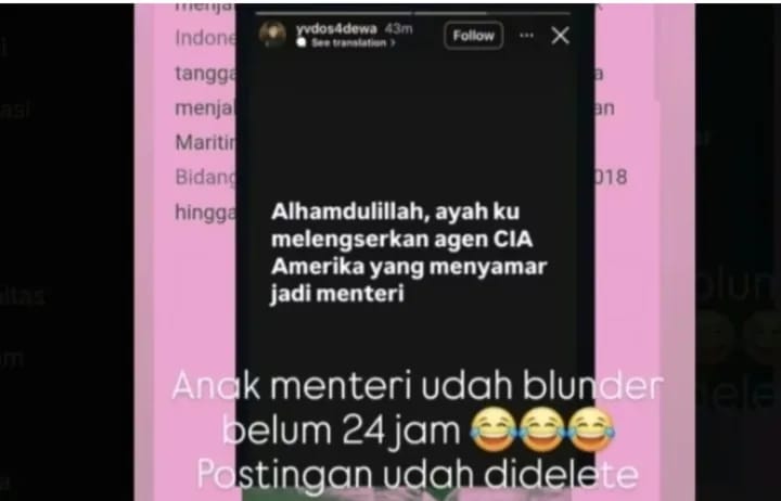 Cerita instagram anak Menteri Keuangan, Yudo Sadewa singgung Sri Mulyani
