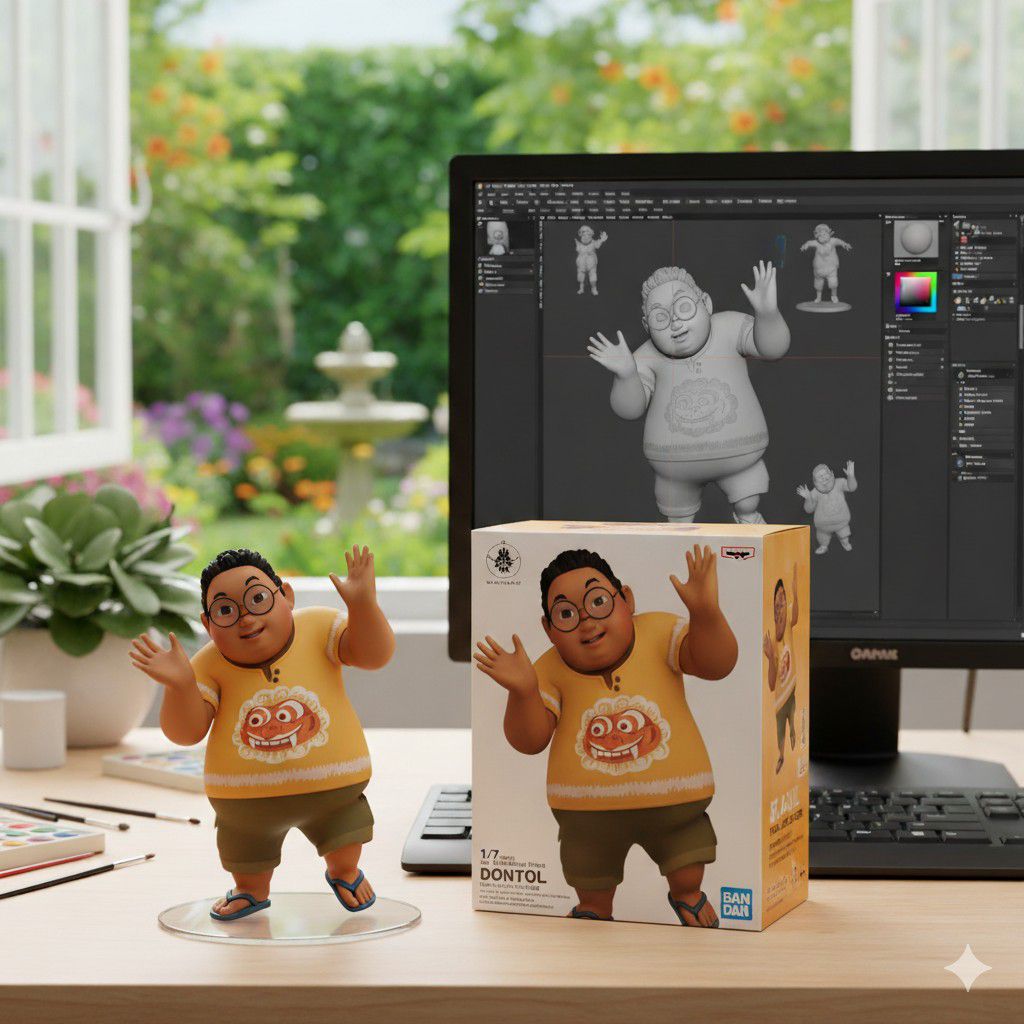 Ilustrasi ubah foto jadi miniatur action figur di Google&nbsp;Gemini&nbsp;AI.