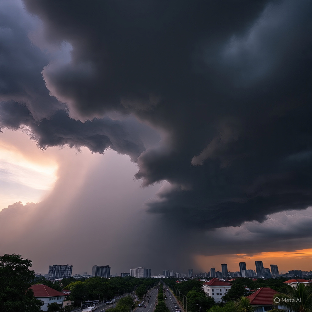Ilustrasi awan tebal di langit Kota Surabaya. (IST)