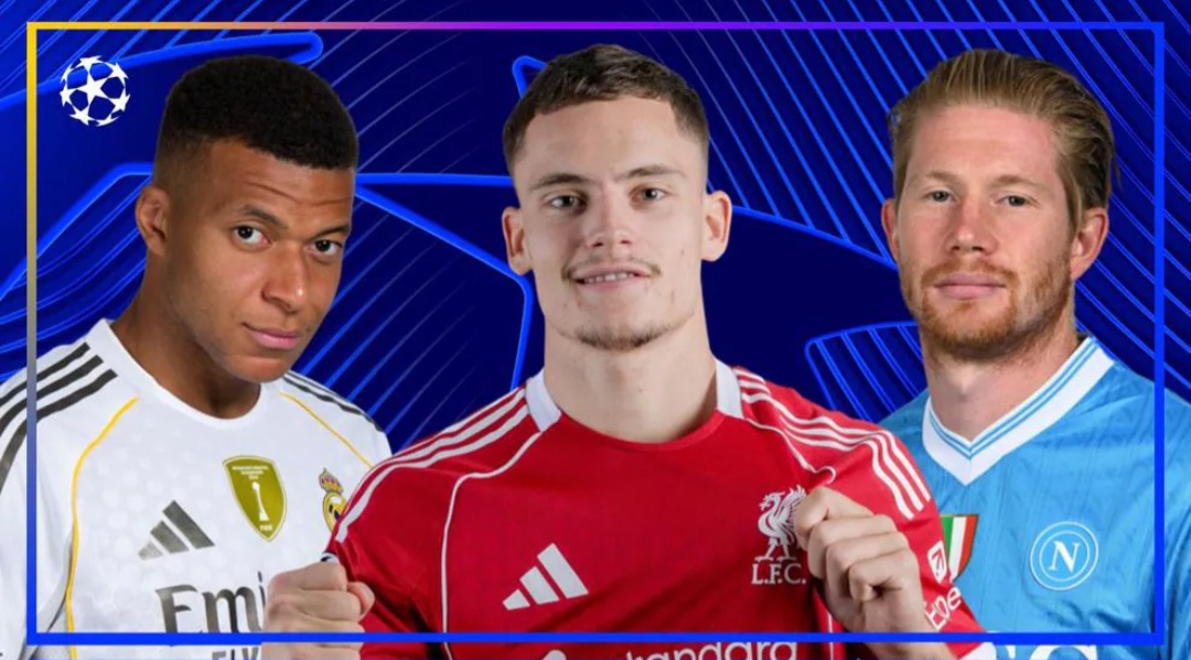 Kylian Mbappe Real Madrid),  Florian Wirtz (Liverpool), dan Kevin de Bruyne (Napoli).