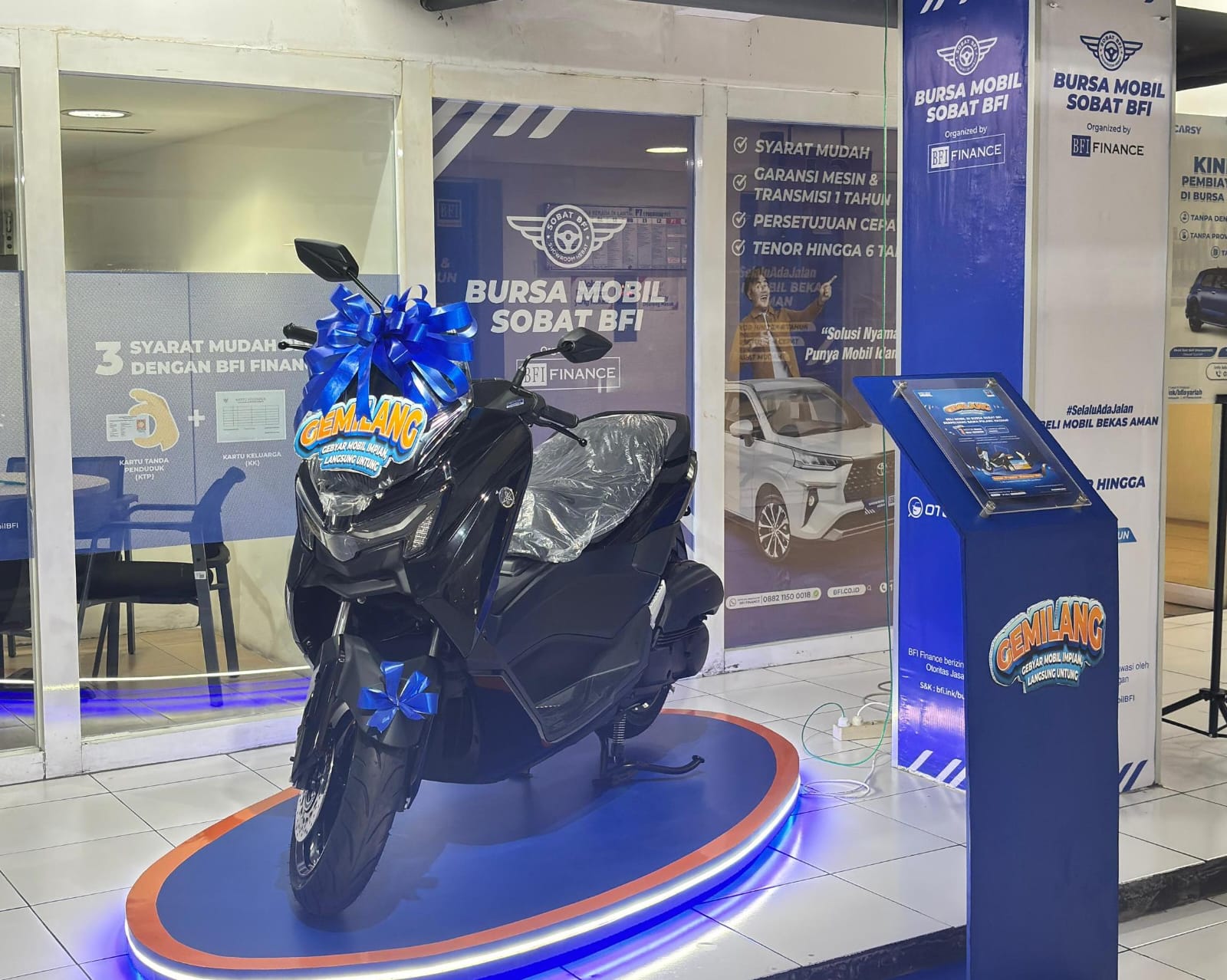 GASKEUN: Beragam hadiah, seperti sepeda motor. bisa didapatkan di Program GEMILANG BFI Finance.