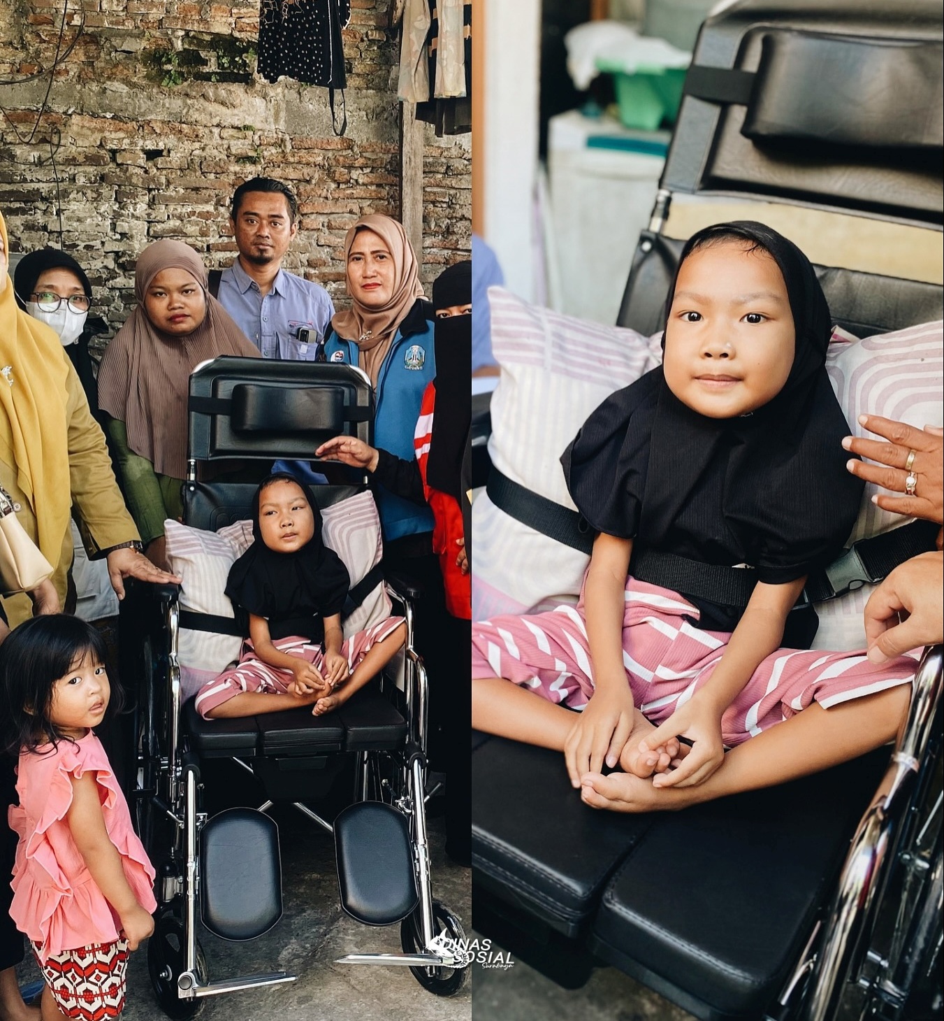 Bantuan kursi roda untuk anak disabilitas Surabaya. (IST)