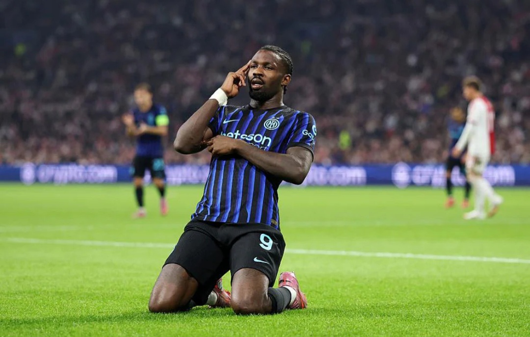 Marcus Thuram cetak dua gol ke gawang Ajax Amsterdam.