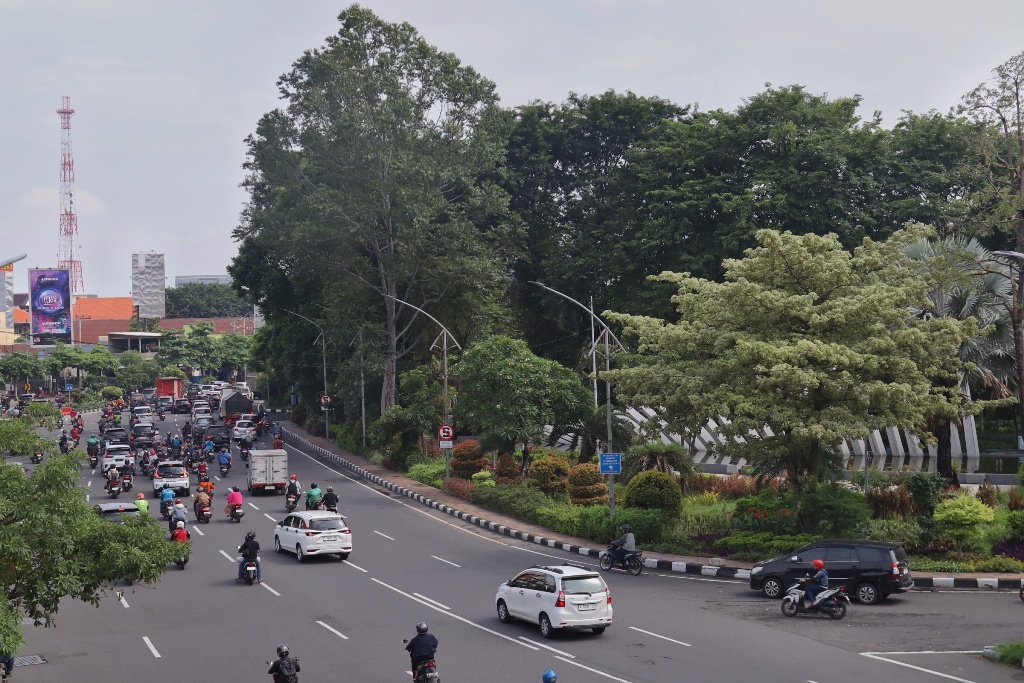 Bundaran Taman Pelangi Surabaya bakal dibangun jalan layang atau flyover. (SURYANTO/RADAR SURABAYA)