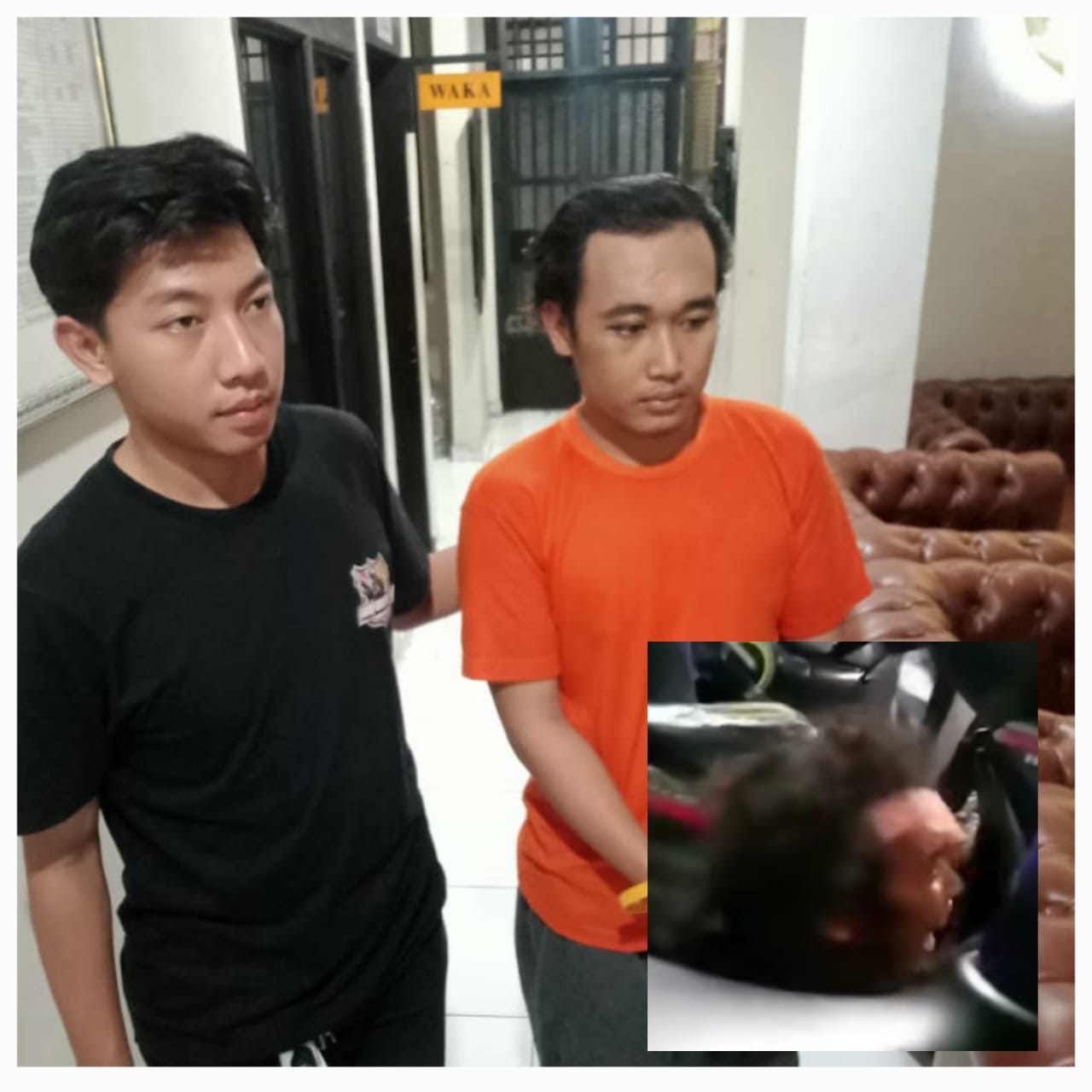DITANGKAP: Pelaku begal payudara di Jalan Ksatria, Karangpilang, Surabaya, ditahan. Pelaku sempat menangis ketika ditangkap warga (insert).(IST/RADAR SURABAYA)