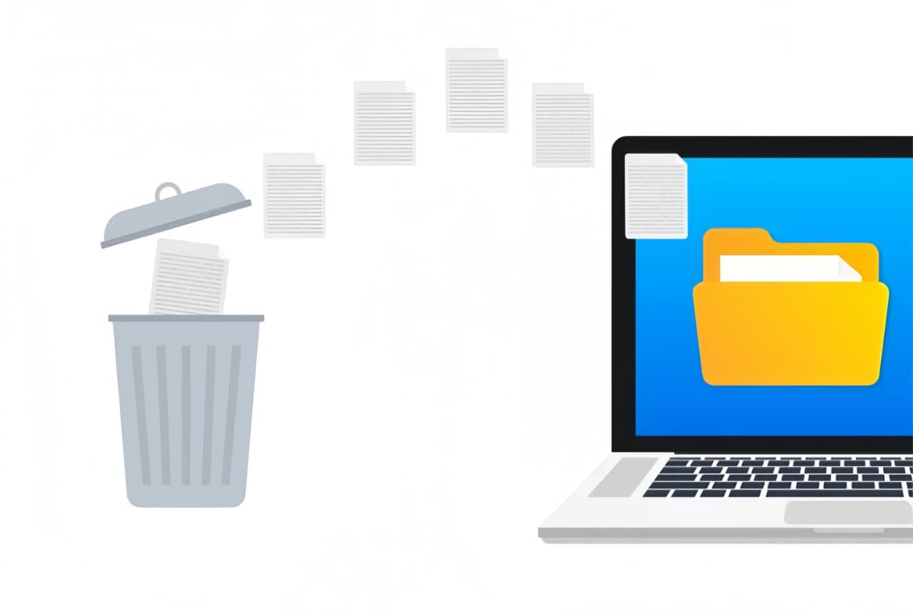 Hapus file sampah untuk mengosongkan ruang penyimpanan laptop.