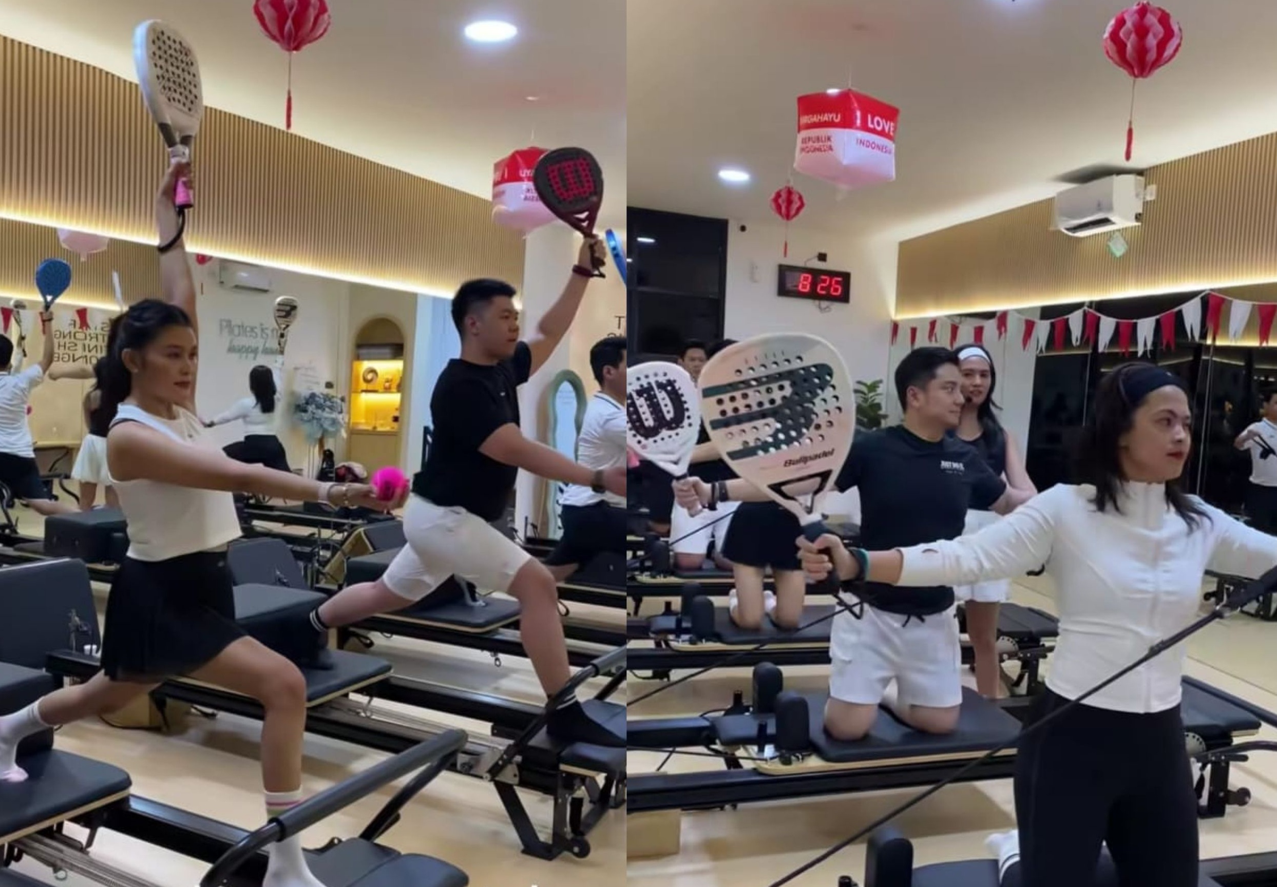 Sekelompok orang tengah mengikuti olahraga padelates.