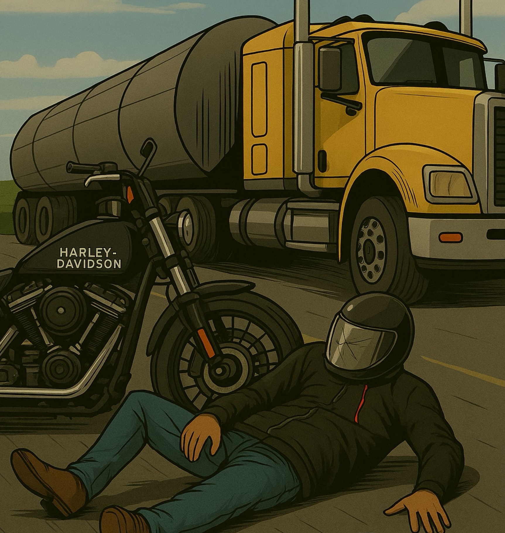 Ilustrasi pengendara moge kecelakaan.