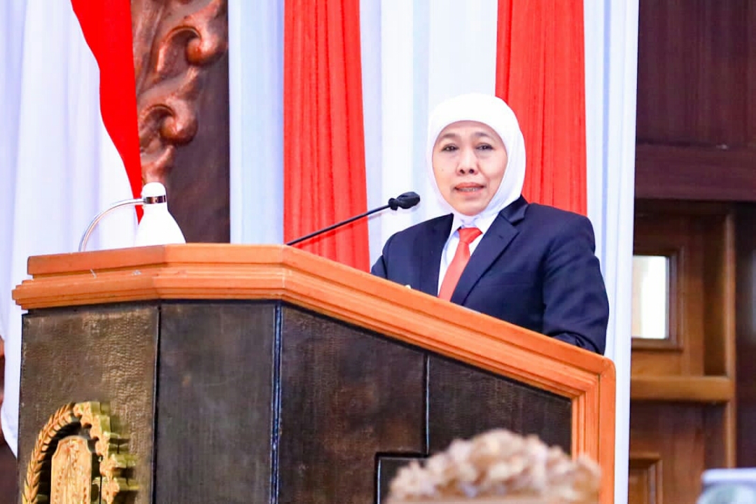 Gubernur Jawa Timur Khofifah Indar Parawansa menyampaikan usulan perubahan perda penanggulan bencana. (IST)