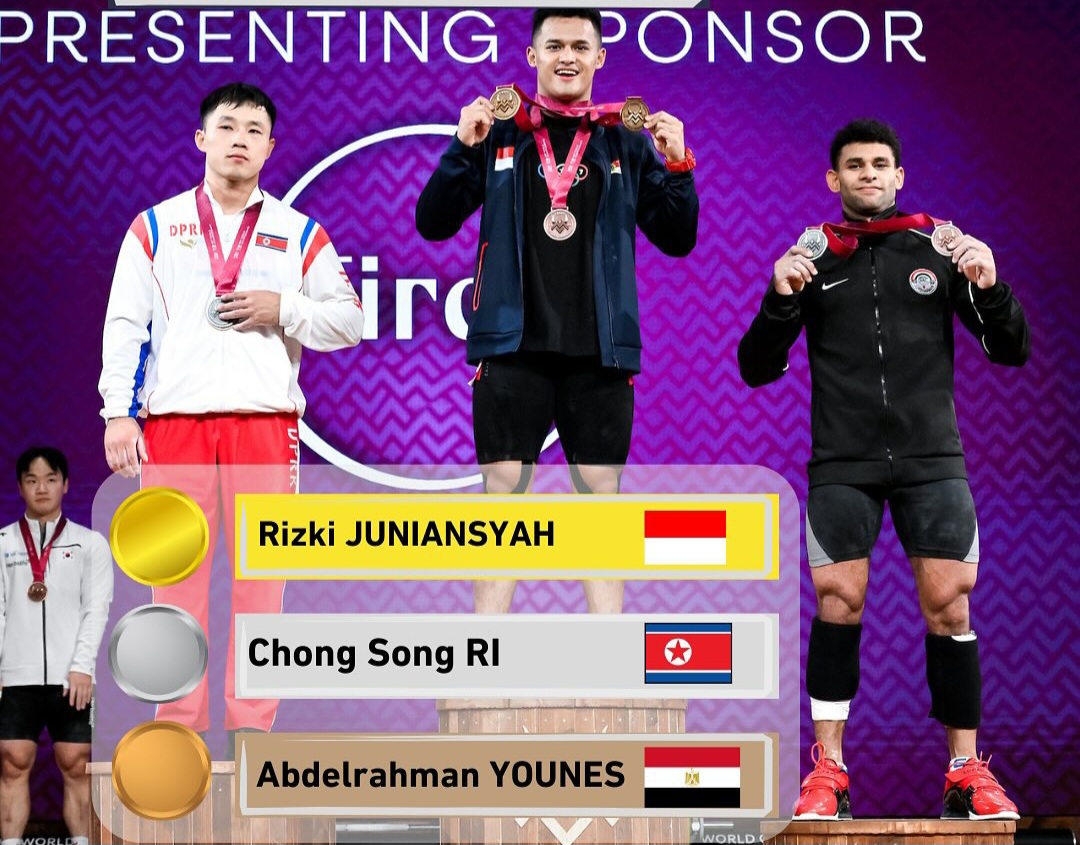 Rizky Juniansyah masih yang terbaik di dunia untuk kelas 79 kg.