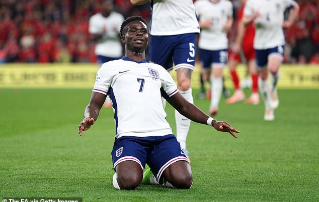 Gol Spektakuler Bukayo Saka warnai kemenangan Inggris atas Wales.