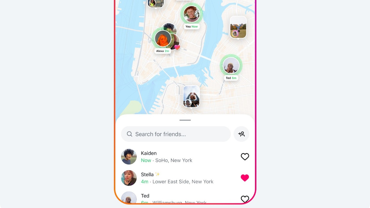 Tampilan fitur Map Instagram yang kini hadir di Indonesia.
