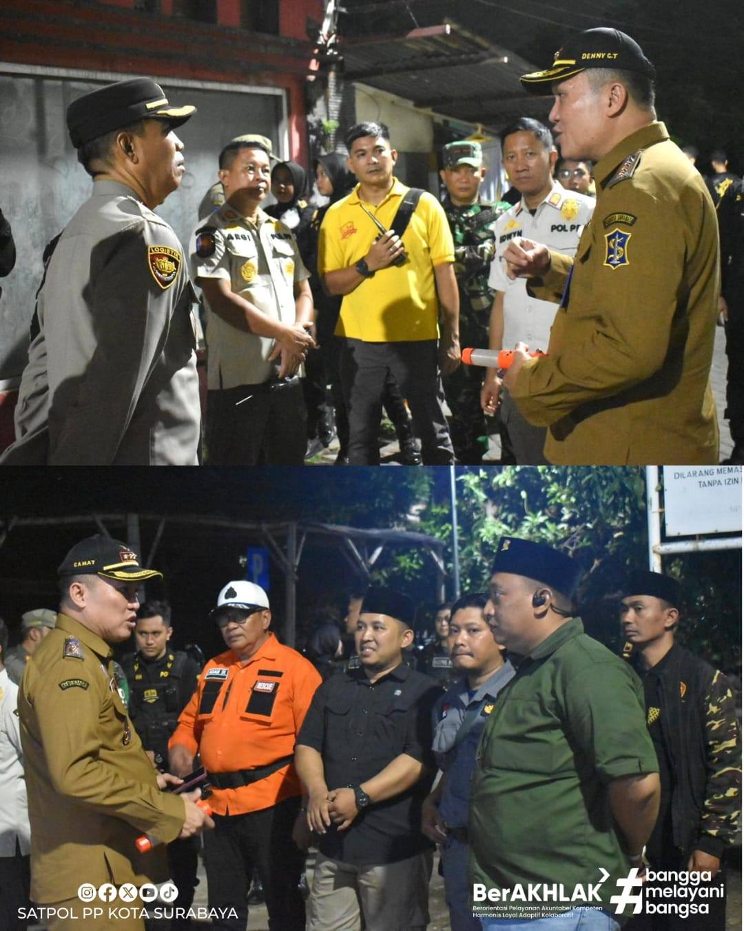 Petugas Satpol PP siap merazia eks lokalisasi Moroseneng Surabaya. (IST)
