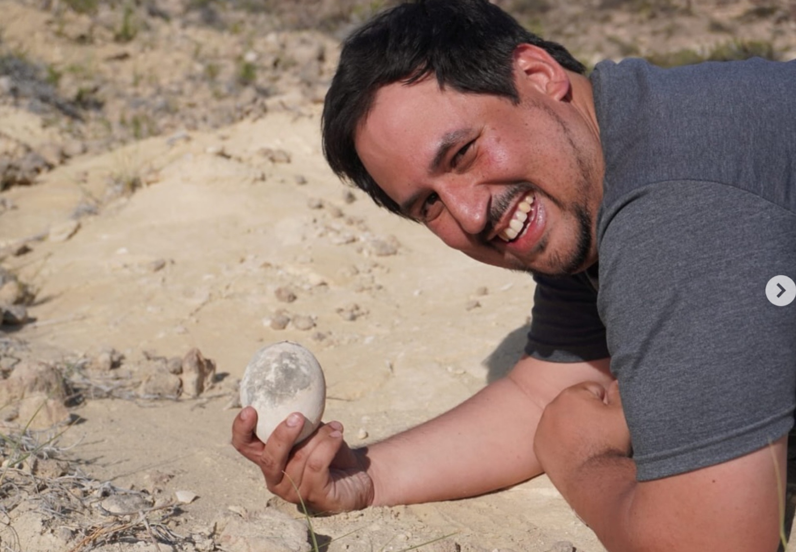 Ahli paleontologi menunjukkan telur dinosaurus berusia 70 juta tahun dalam kondisi terawetkan sempurna di wilayah R&iacute;o Negro, Argentina.