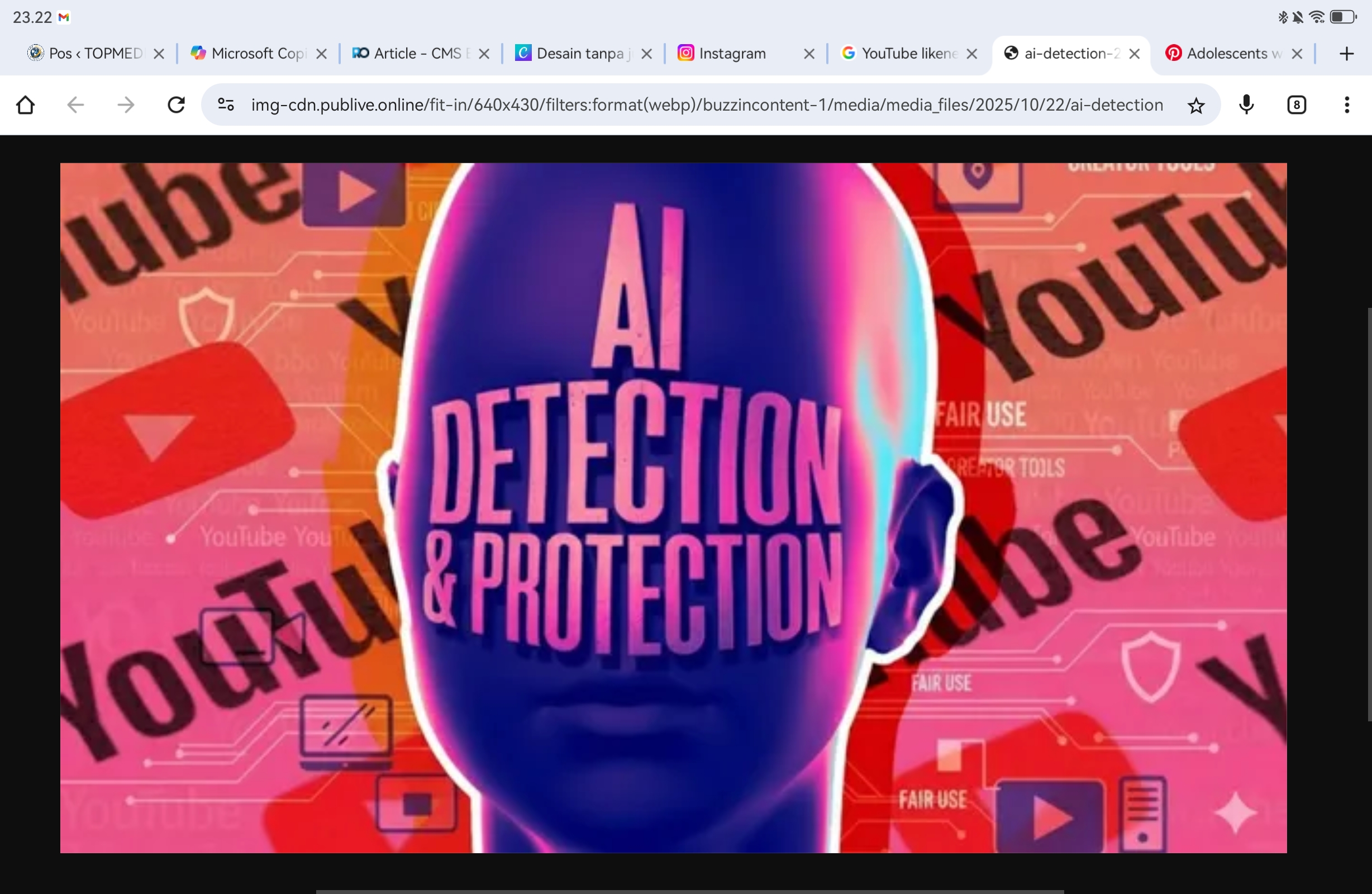 Ilustrasi YouTube likeness-detection system.