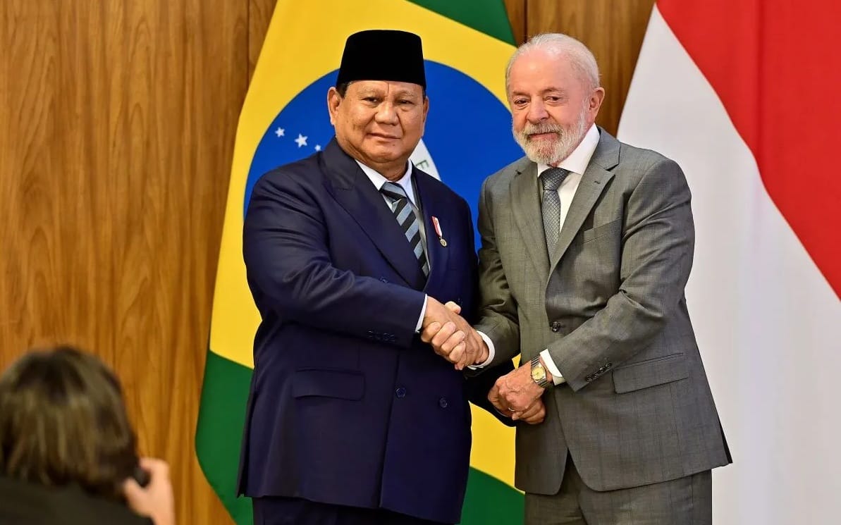 Presiden Prabowo dan Presiden Lula da Silva.