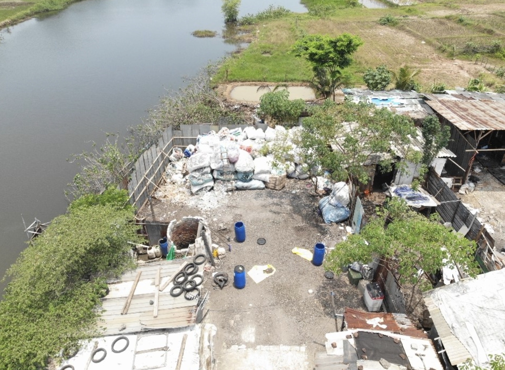 Salah satu area di Kawasan Industri Modern Cikande yang tercemar Cs-137.