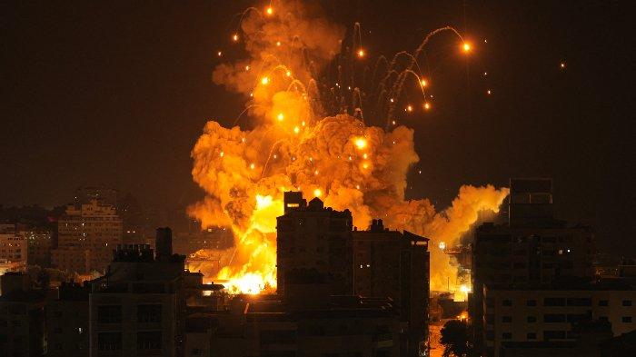 Ilustrasi Serangan Udara Di Jalur Gaza Oleh Angkatan Bersenjata Israel.