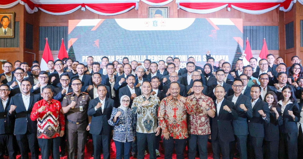 Pelantikan pengurus KONI Kota Surabaya periode 2025-2029.