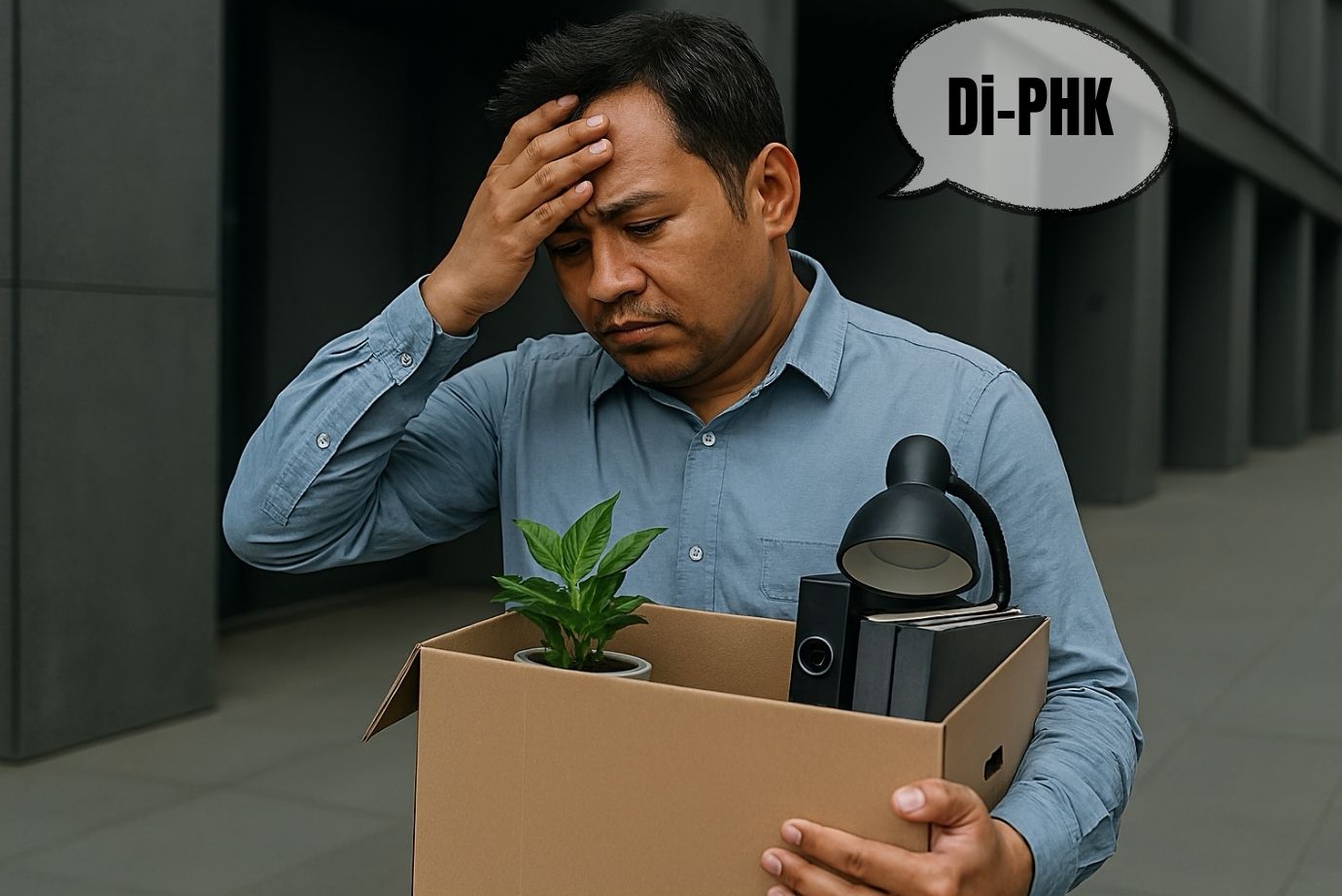Ilustrasi karyawan di-PHK.