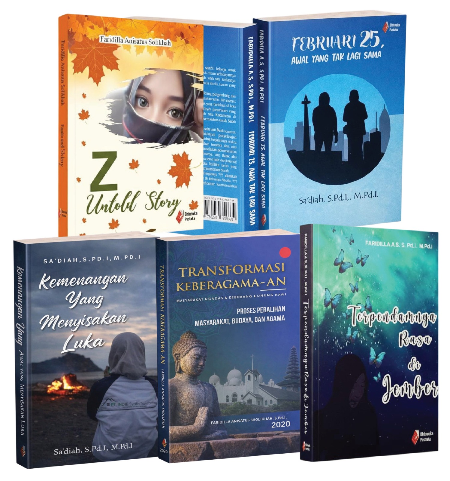 JEJAK KARYA: Sejumlah buku menjadi bukti konsistensi dan dedikasinya dalam berkarya di dunia literasi.(IST/RADAR SURABAYA)