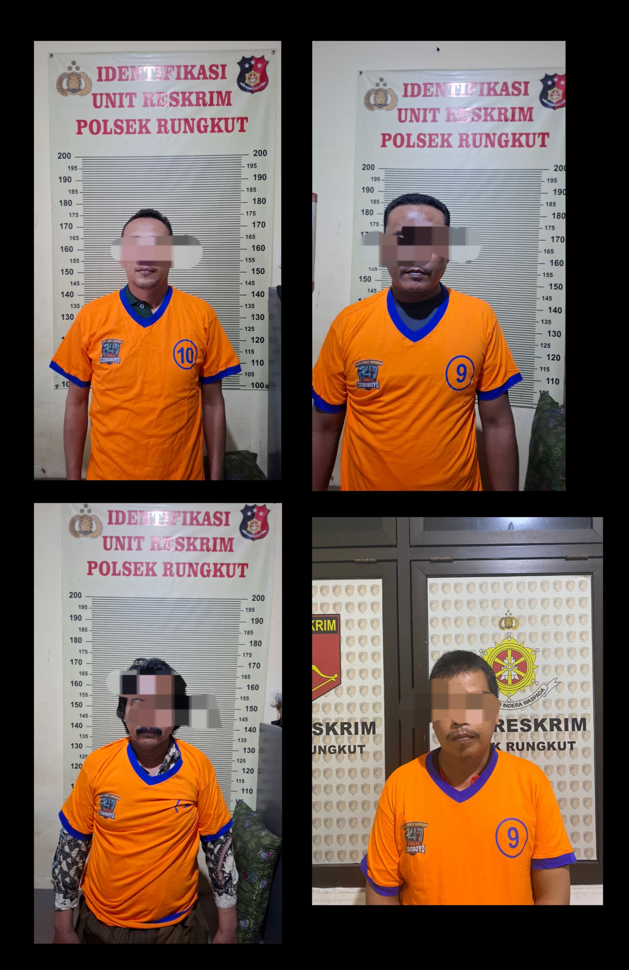 BERAKHIR: Polisi menangkap empat penadah motor curian di apartemen Jalan Kedung Baruk, Surabaya.(IST/RADAR SURABAYA)